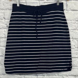TALBOTS PETITE BLUE & WHITE STRIPED CASUAL SKIRT SIZE MP